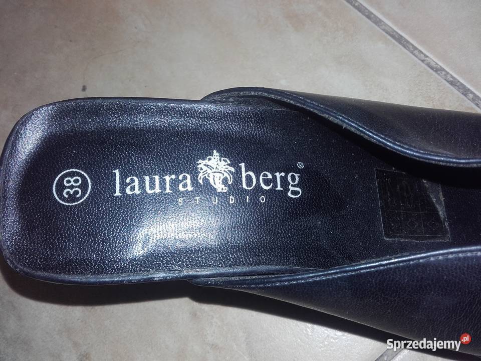 buty damskie na obcasie skórzane klapki r38 Będzin sprzedam
