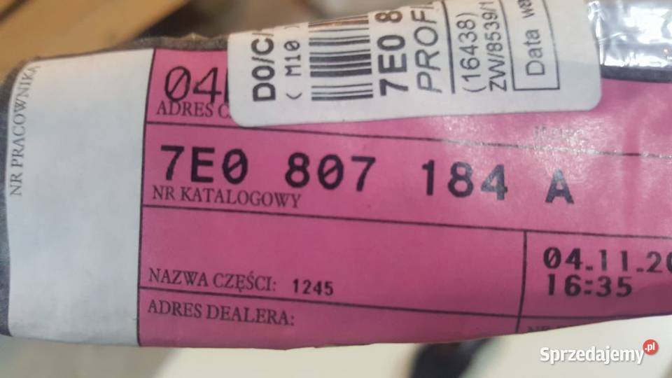 Volkswagen Transporter T5 6 slizg zderzaka prawy Karoseria sprzedam