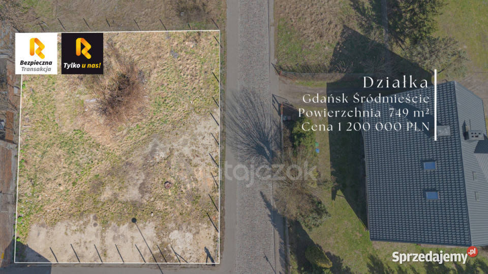 sprzedaży działki 749m2 Gdańsk Tadeusza Rejtana budowlana