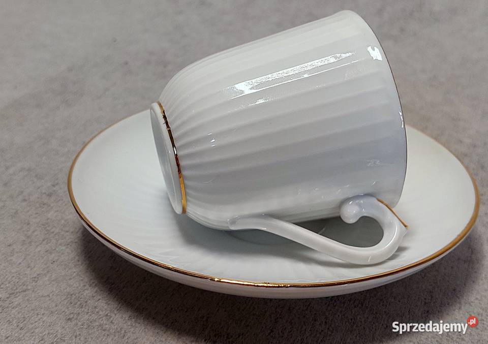 Hackefors Duet Subtelna Filiżanka Biała Złocenia Poznań