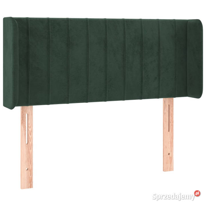 Zagłówek uszak ciemnozielony 83x16x7888 aksamit