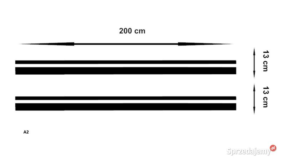 Naklejka na samochód 200 x13 X 2 prawa lewa Olsztyn