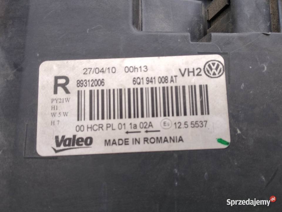 VW Polo 9N LIFT FL lampa przednia prawa Sieradz sprzedam