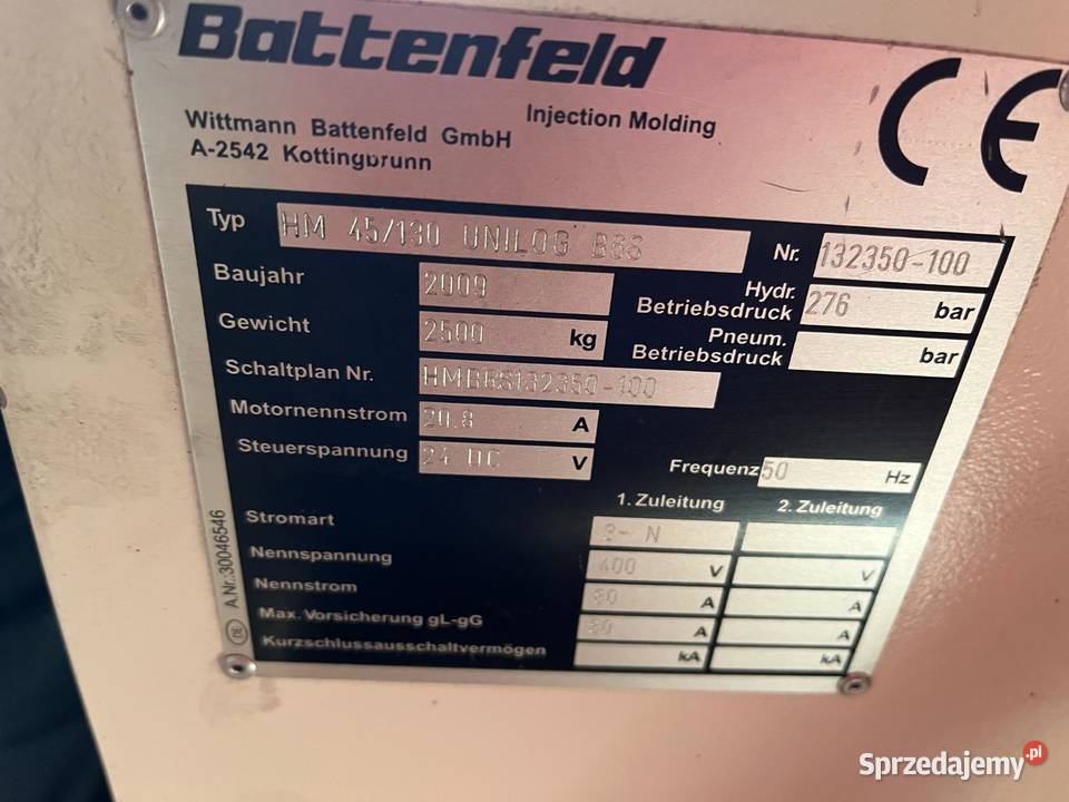 Wtryskarka Battenfeld HM 45130 Unilog B6 Białogard