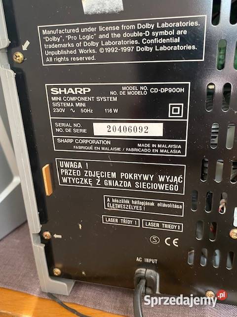 Wieża Sharp CPDC9 plus 5 głosników Wieża Sharp sprzedam