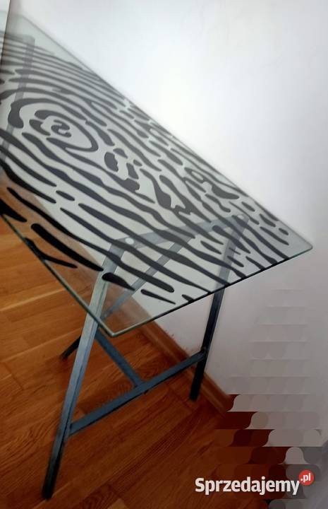 Biurko stół IKEA blat szklany z nadrukiem Biurka Jaworzno
