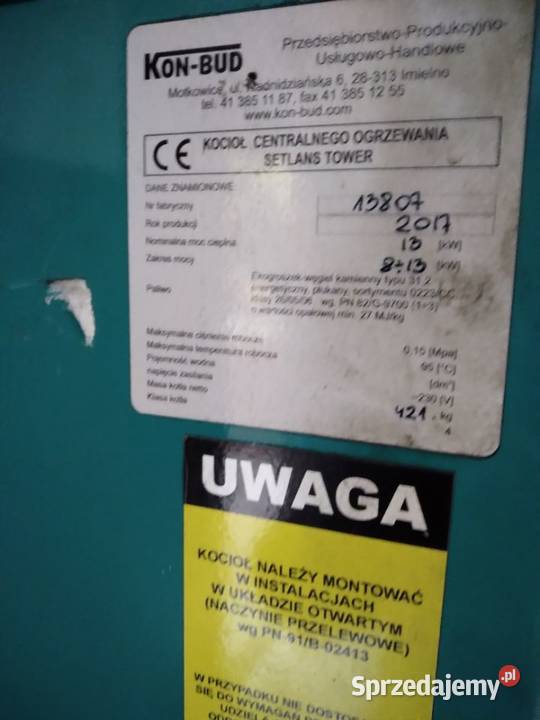 Piec na ekogroszek Kotły i Piece CO Długosiodło sprzedam