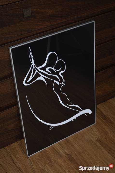 Obraz tańcząca para taniec zarys w ramie Knurów