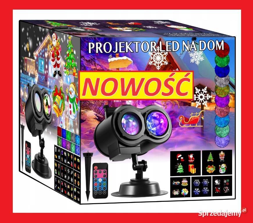 Projektor LED na dom świąteczny fale 12 slajdów Łódź
