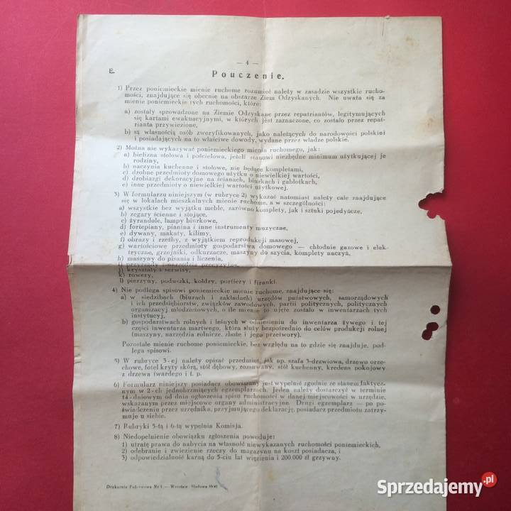 1344 Formularz Spisowy Gładki