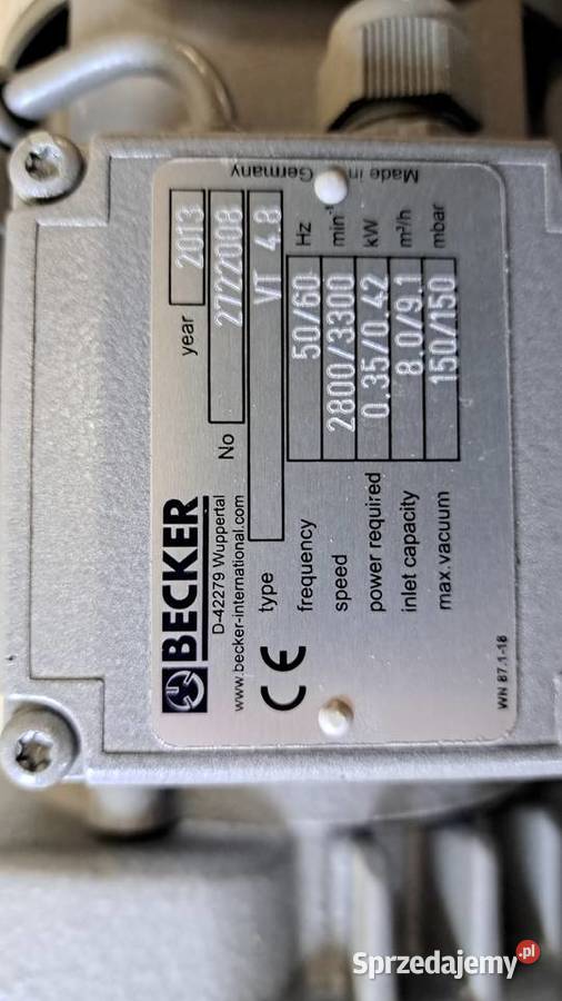 Pompa próżniowa BECKER Kalinówka