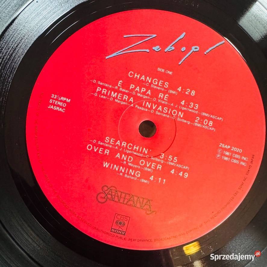 Santana Zebop EXEX Japan Obi LP 1981 Cbssony Szczecin