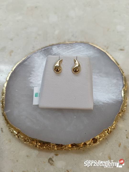 Złote Nowe kolczyki na sztyfcie wys10mmpr375 Kolczyki zachodniopomorskie