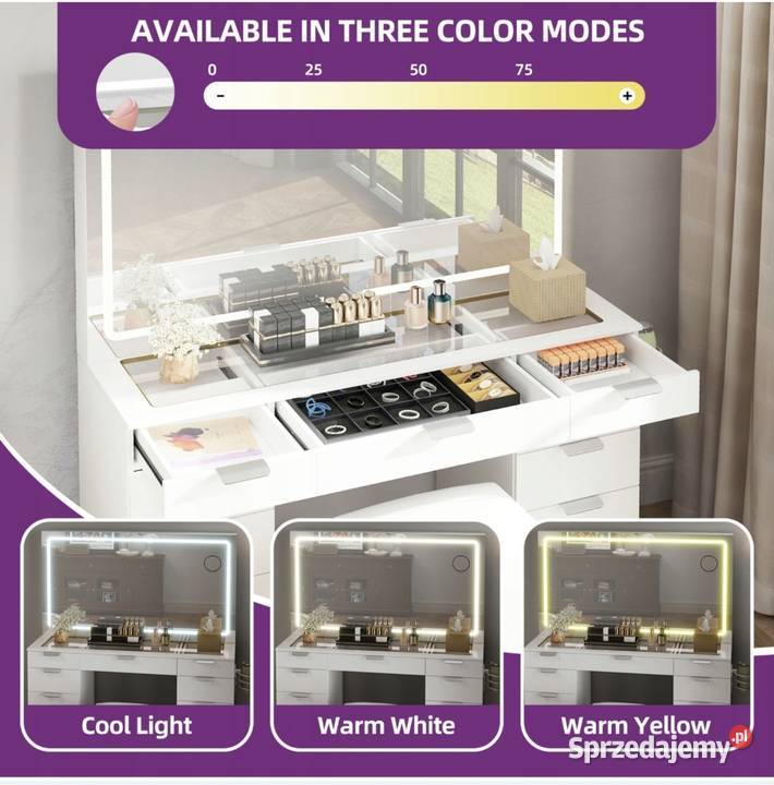 Toaletka z dużym podświetlanym lustrem podkarpackie Rzeszów