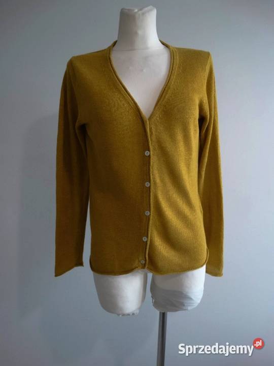 Sweter Kardigan Lniany 100 Len Rozpinany Rozmiar 38(M)