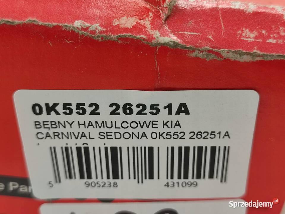 BĘBNY HAMULCOWE 2 KIA CARNIVAL UP GQ 19992006