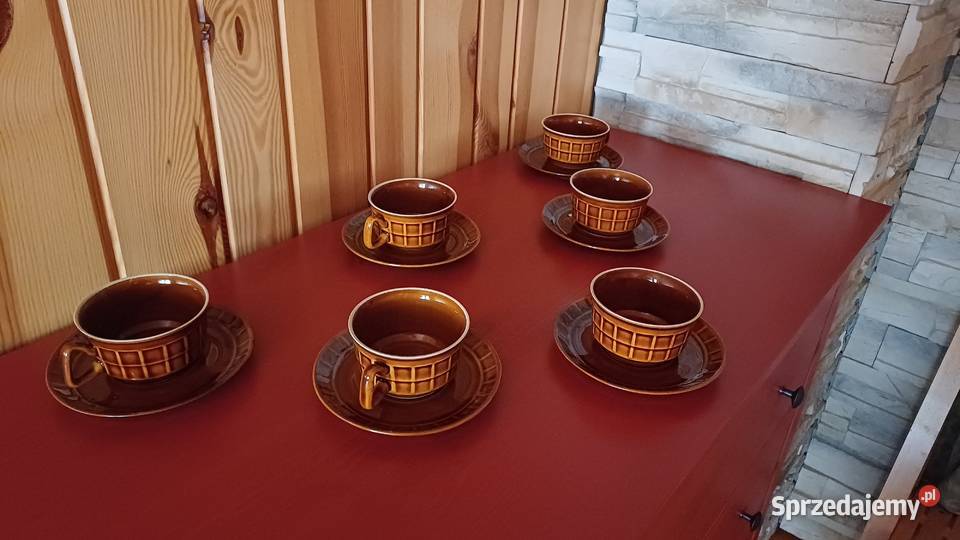 Komplet filiżanek ze spodkami Porcelit Pruszków Warszawa sprzedam