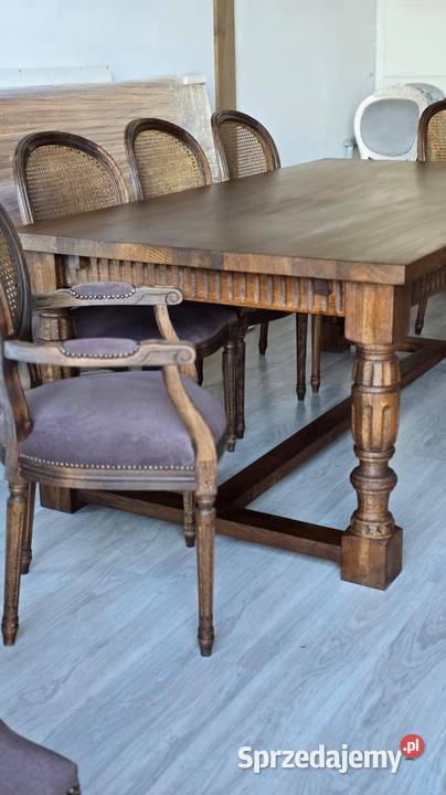 Stół dębowy rozkładany brąz ciemny orzech Łódź