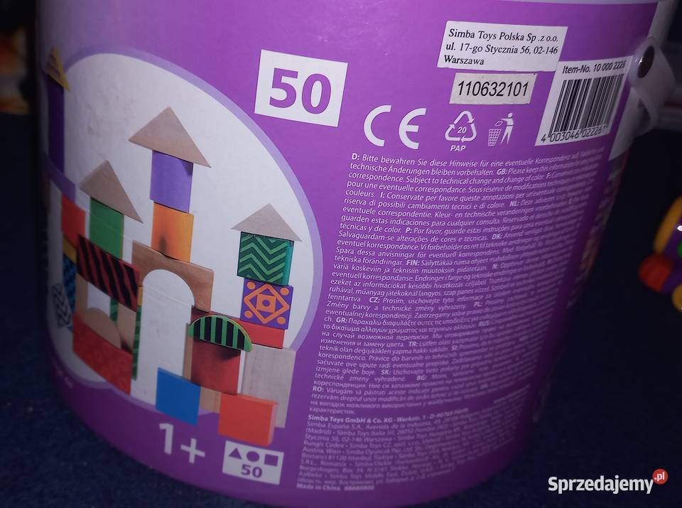 Drewniane klocki Eichhorn Color 50 sztuk Elbląg