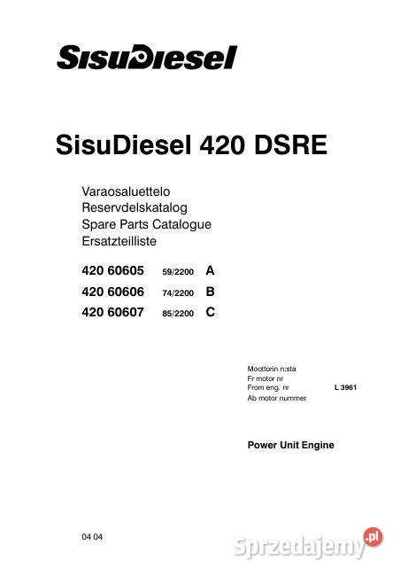 Sisu Diesel 420 DSRE silnik katalog cześci Kielce