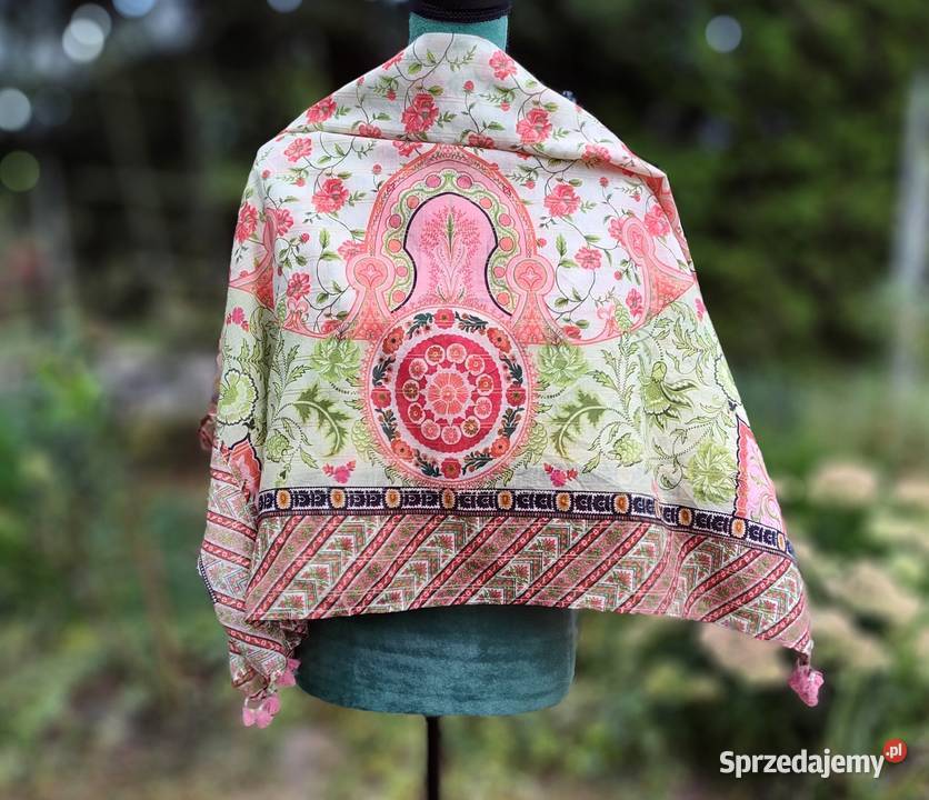 Duża lekka chusta chustka indyjska dupatta pareo Szczecin