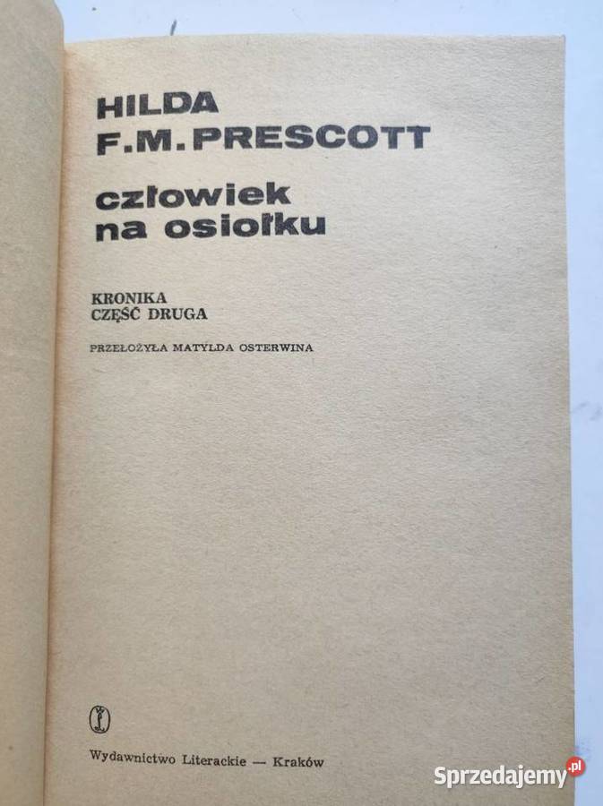 Człowiek na osiołku Hilda FMPrescott ISBN 8390434717 Książki i Podręczniki Kielce sprzedam