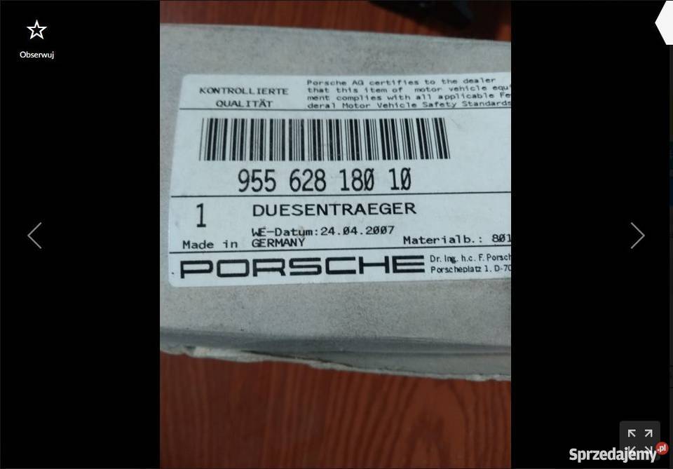 Dysza spryskiwacza Porsche Cayenne podkarpackie Pilzno sprzedam