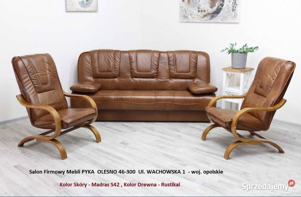 Komplet Wypoczynkowy FINKA Skóra Naturalna Kolor sprzedam