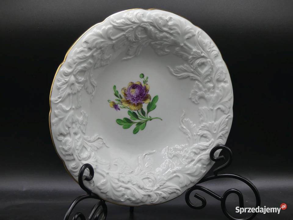 Dekoracyjna patera Miśnia średnica 25 Porcelana i szkło