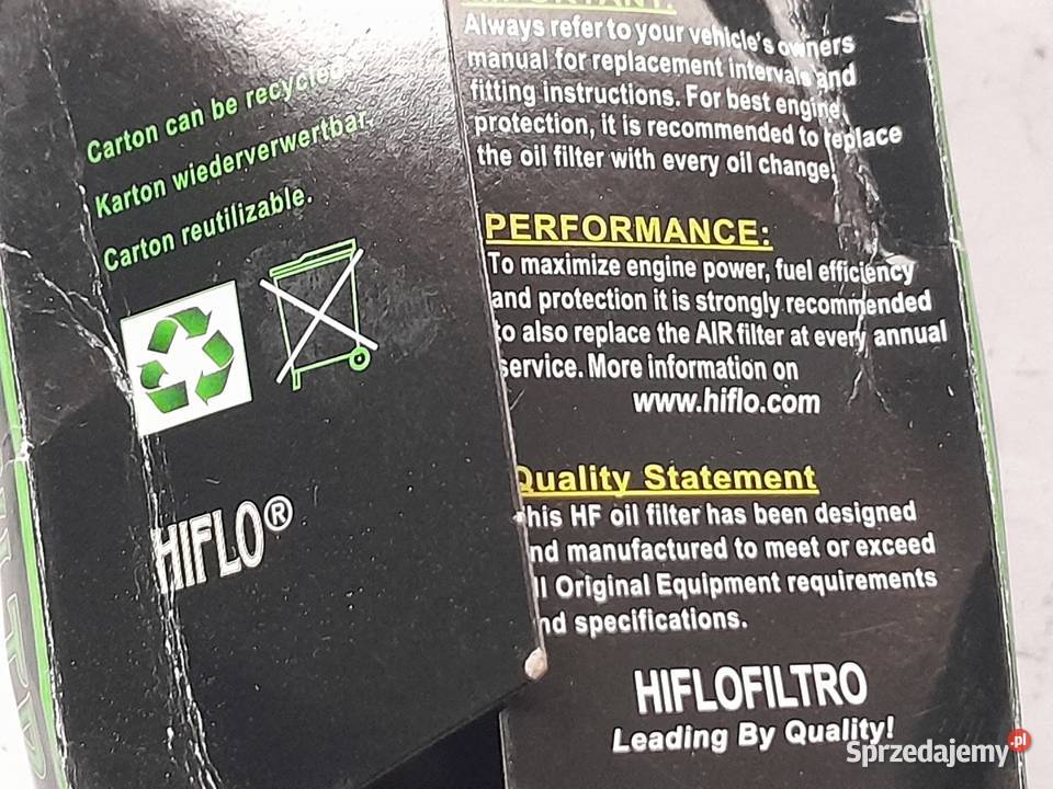 Filtr oleju HIFLO HF138 Suzuki Kawasaki Aprilia Filtry
