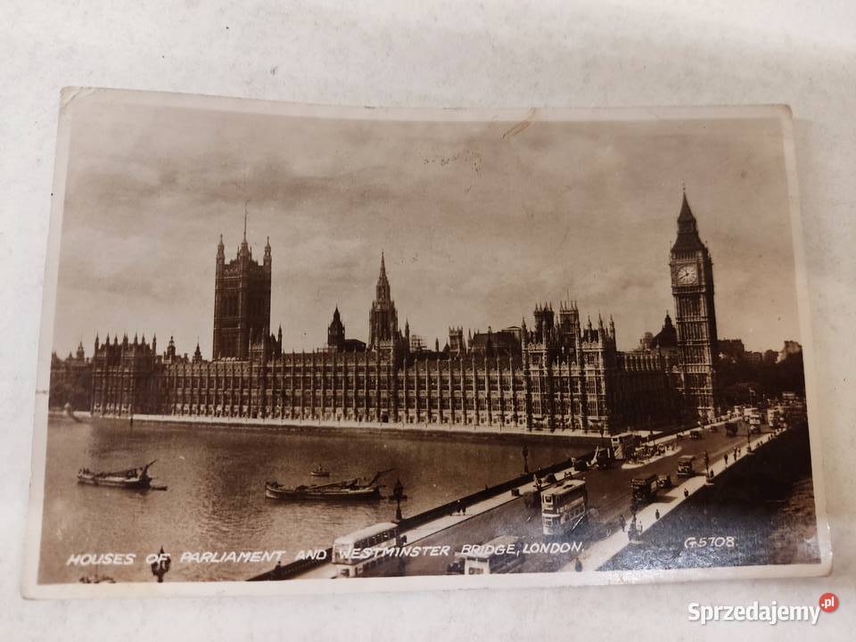 Pocztówka widokówka Pałac i most Westminsterski Głuchołazy sprzedam
