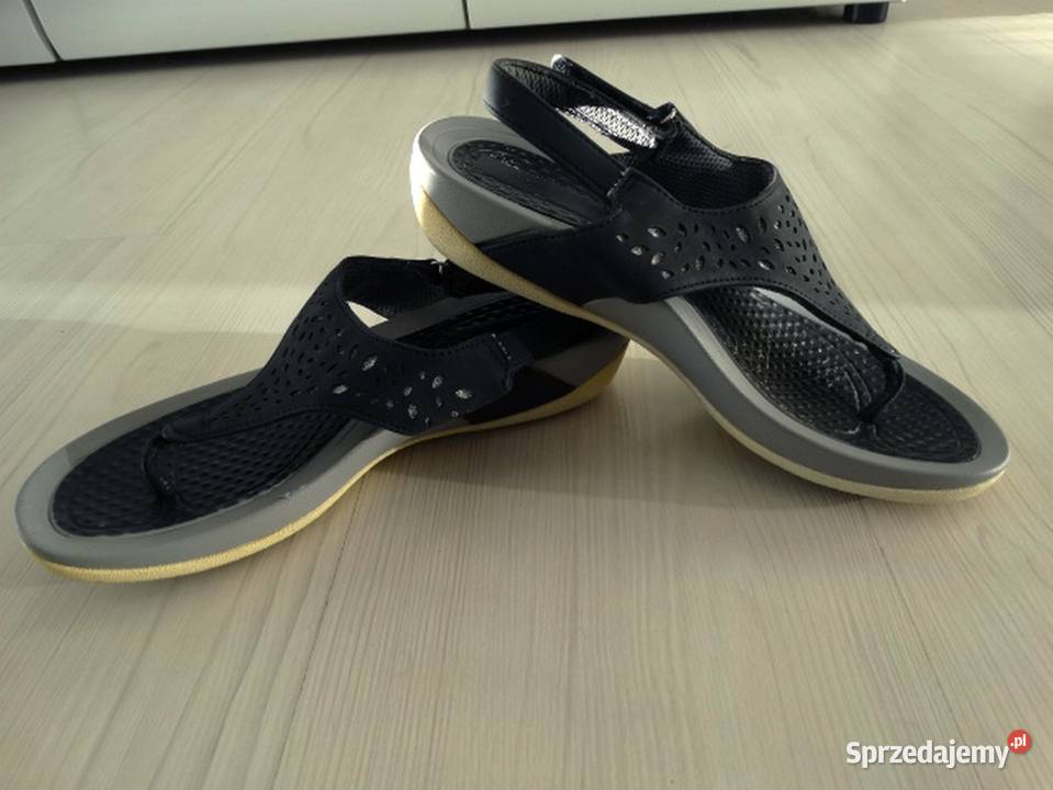 Buty Sandały Sportowe Japonki Czarne Ekoskóra Łomża