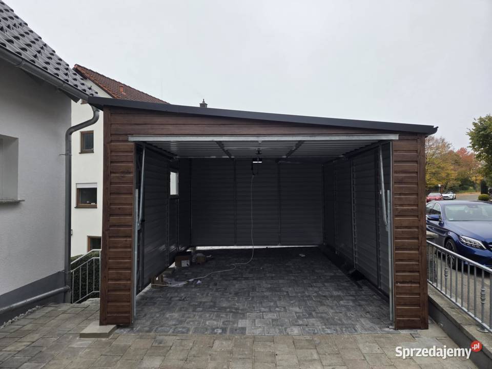 Garaż blaszany 35x5m Drewnopodobny Orzech Grafit Głuchołazy