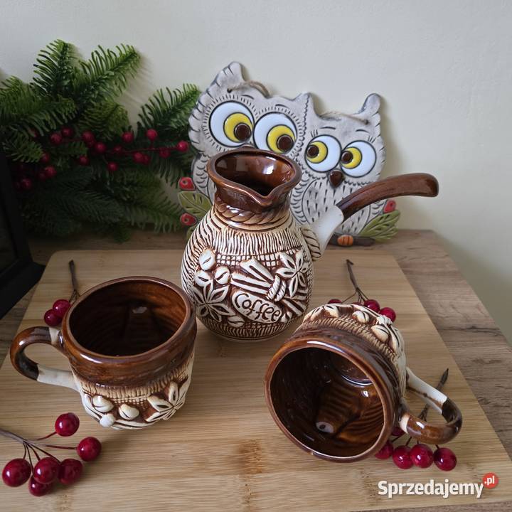 Zestaw do kawy ceramiczny tygielek i dwie Bydgoszcz sprzedam