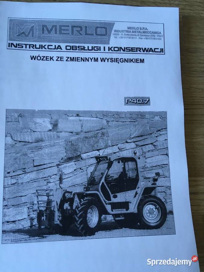 dtr instrukcja obsługi ładowarka merlo p407 i Szczecin