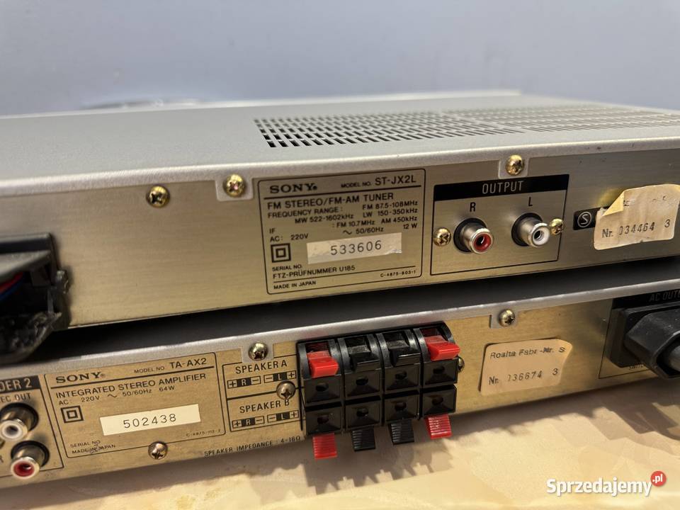 Sony TAAX2 Amplifier and Sony STJX2L Tuner Łapy