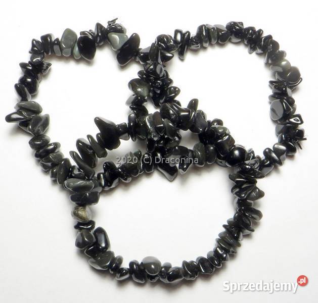 Bransoletka obsydian tęczowy sieczka czarna małopolskie Kraków