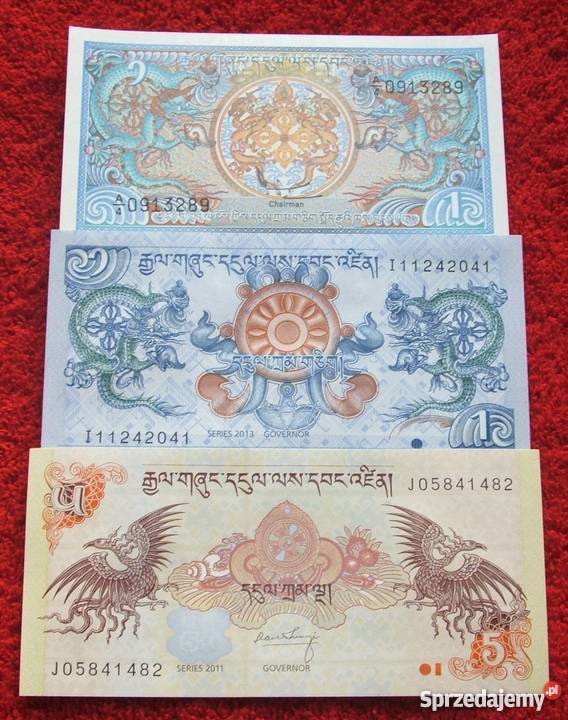 BHUTAN 2 Kolekcjonerskie Banknoty Zestaw 3 Katowice sprzedam
