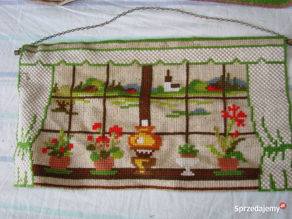 szwedzka makatka wyszywana krzyżykiem Pruszcz Gdański