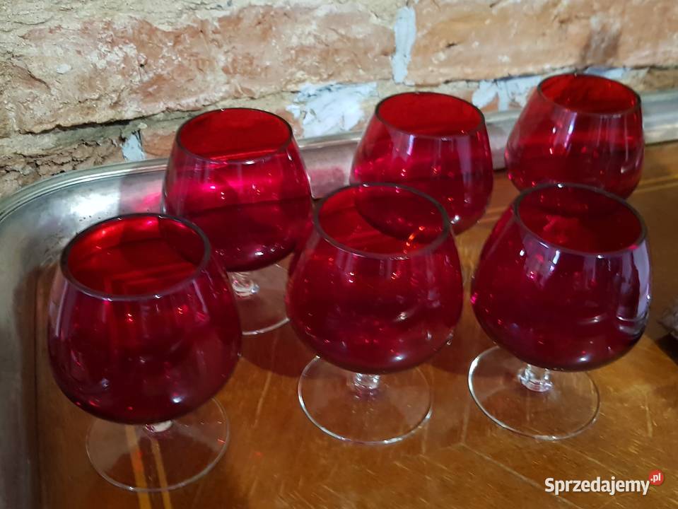 Kieliszki do koniaku Horbowy szkło polskie PRL Porcelana i szkło warmińsko-mazurskie Orneta