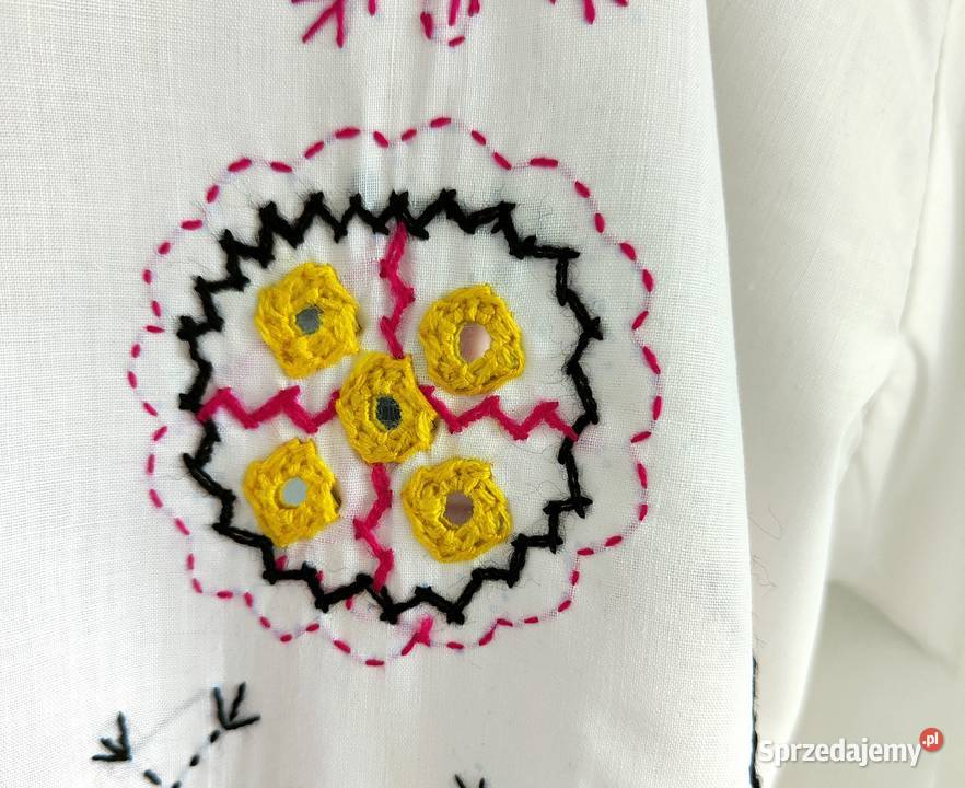 Nowa tunika biała M 38 L 40 folk etno boho Szczecin