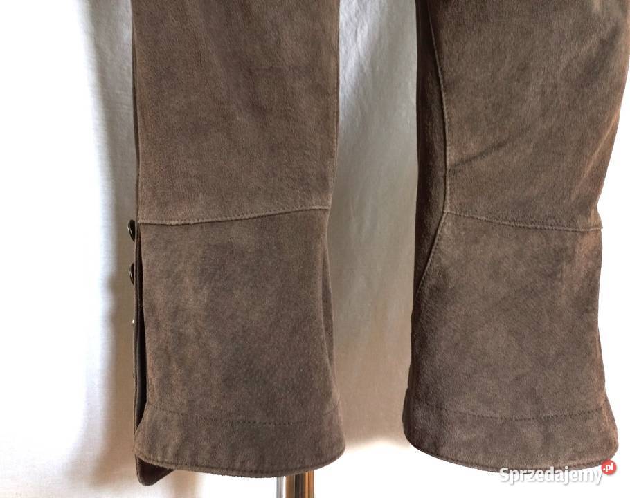 Spodnie brązowe Capri kolano Rybaczki ZAMSZ r Białystok