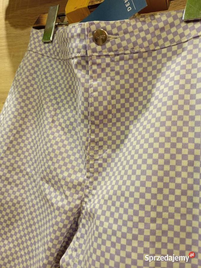 Spodnie damskie rurkiskinny w fioletowobiałą Biłgoraj