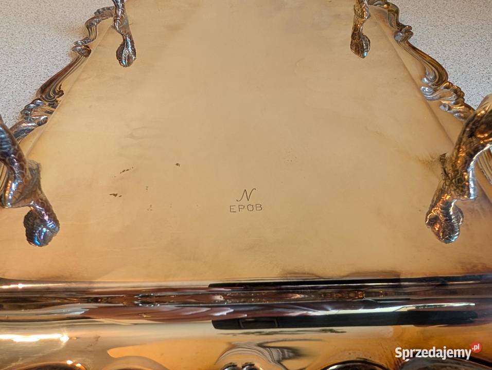 Taca srebrzona sygnatura N EPOB na nóżkach Pozostałe Piła