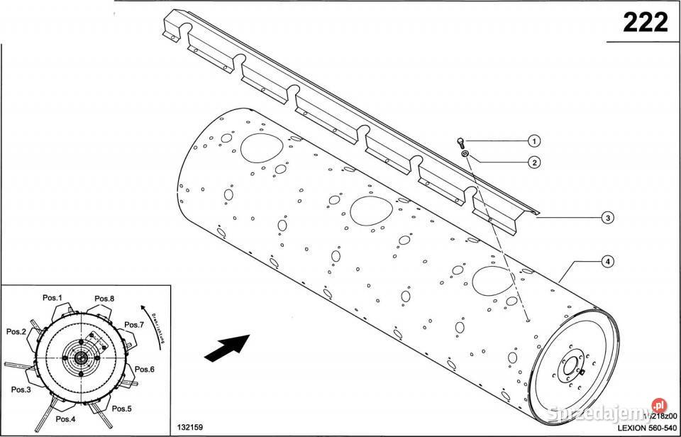Claas Lexion 560 OSŁONA 0007770391 Walec palcowy wielkopolskie Jastrzębniki