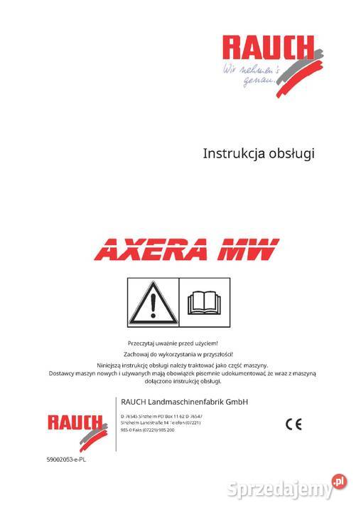 Instrukcja obsługi Rauch AXERA MW Quantron M wielkopolskie Szamotuły