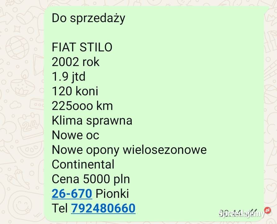 Fiat Stilo 19 JTD garażowany