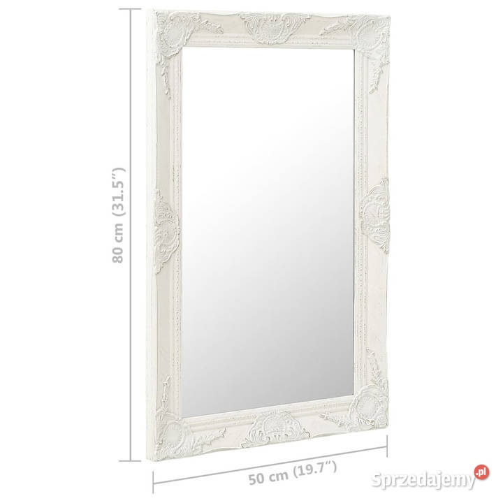 Lustro ścienne w stylu barokowym 50x80 białe Warszawa