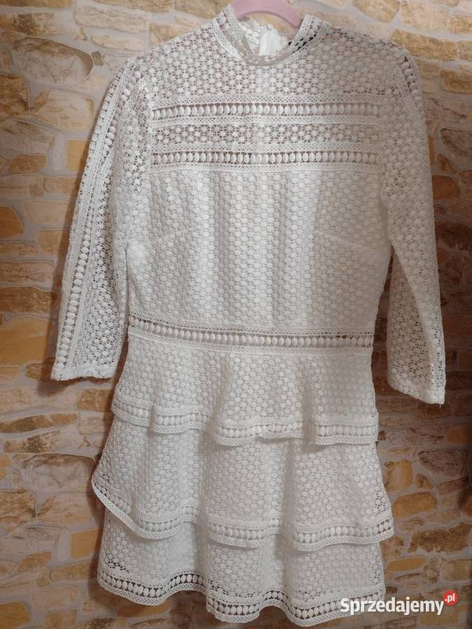 38M Biała sukienka koronkowahaftowana z Londynu Koronkowa  Spódnice i sukienki Kraków