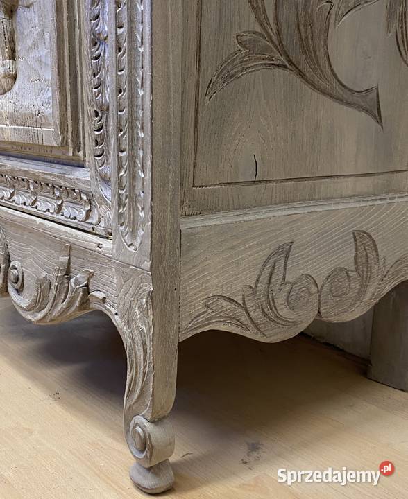 Francuska komodasłupkowa dąb bielony witryna w mazowieckie